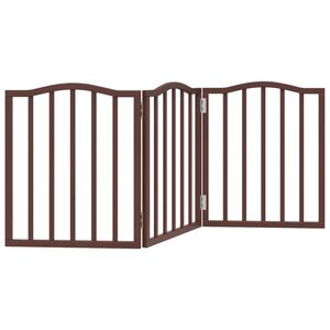 vidaXL kokkupandav koerav&auml;rav, 3 paneeli, pruun tamm, 150 cm paplipuit