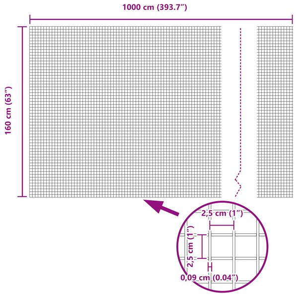 vidaXL Keevitatud Traadi Aed Roheline 1.6 x 10 m Teras