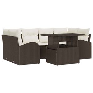 vidaXL Aia Diivanikomplekt padjaga padjaga 7 pcs Pruun Pol&uuml; Rattan