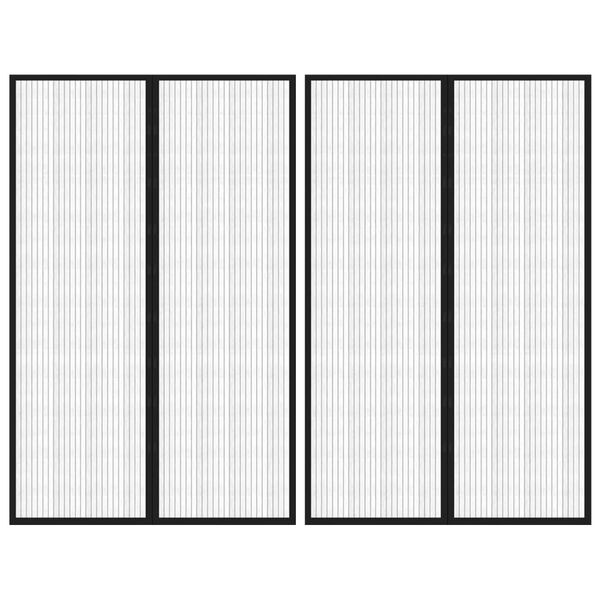 vidaXL putukakaitse uksekardinad 2 tk, magnetplokid, must 220x130 cm