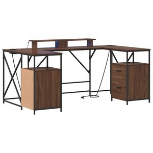 vidaXL Laud sahtliga Pruun tamme 182 x 101 x 87,5 cm Tehispuit