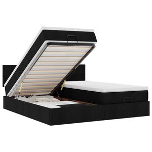 vidaXL Ottomani voodiraam madratsitega, must, 160x200cm , kangas