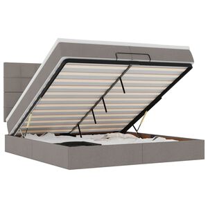 vidaXL Ottomani voodiraam madratsitega pruunikashall 200x200cm kangas