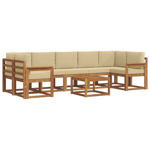vidaXL V&auml;li diivanikomplekt padjaga 8 pcs Looduslik ja beež