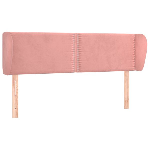 vidaXL voodipeats servadega, roosa, 147x23x78/88 cm, samet