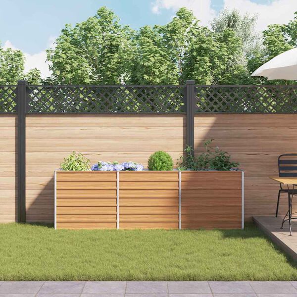 vidaXL peenrakast, 240 x 40 x 77 cm, tsingitud teras, hõbedane