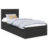 vidaXL Voodi raam peaga Must 75 x 190 cm Tehispuit