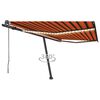 vidaXL automaatne varikatus, LED, tuuleandur, 400x350 cm, oranž/pruun
