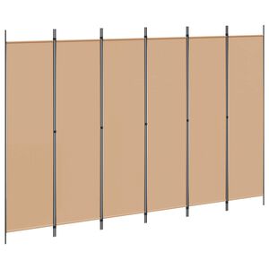 vidaXL 6-paneelne ruumieraldaja Beež 300 x 200 cm kangas