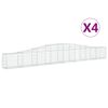 vidaXL kaarekujulised gabioonkorvid 4 tk, 400x30x40/60 cm, raud
