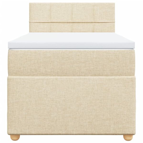 vidaXL kontinentaalvoodi madratsiga, kreemjas, 90x190 cm, kangas