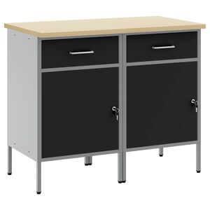vidaXL T&ouml;&ouml;kapp sahtliga lukuga 2 pcs Must ja Hall 100 x 55 x 85 cm