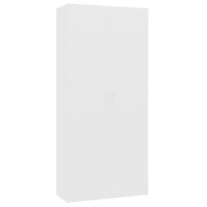 vidaXL kingakapp, valge, 80 x 35,5 x 180 cm, tehispuit