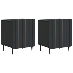 vidaXL &Ouml;&ouml;lambi kapp 2 pcs Must 43 x 34,5 x 52 cm Tehispuit