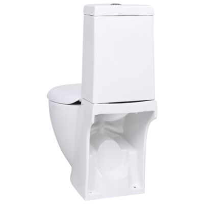 vidaXL keraamiline ümar WC pott alumise veevooluga, valge