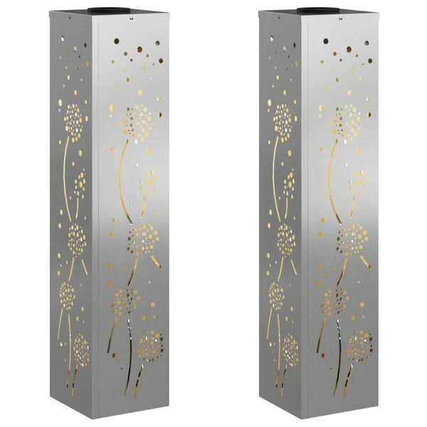 vidaXL P&auml;ikese LED k&auml;igutee tuli 2 pcs Rooste Galvaniseeritud