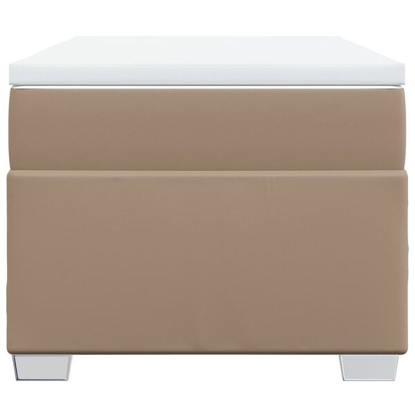 vidaXL kontinentaalvoodi madratsiga, cappuccino, 100x200 cm, kunstnahk