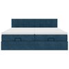 vidaXL Ottomani voodiraam madratsitega, tumesinine, 180x200 cm, samet