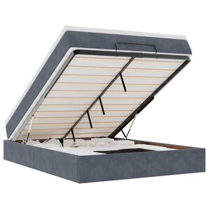 vidaXL ottomani voodi madratsiga, tumehall, 140x200 cm, samet