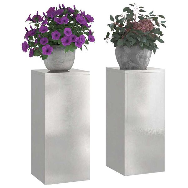 vidaXL Taimede alus 2 pcs H&otilde;bedane 24 x 24 x 55 cm Roostevaba teras