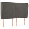 vidaXL voodipeats servadega, tumehall, 147x23x118/128 cm, samet