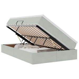 vidaXL Voodi hoiukohaga ja madratsiga Helehall 120 x 190 cm Samet