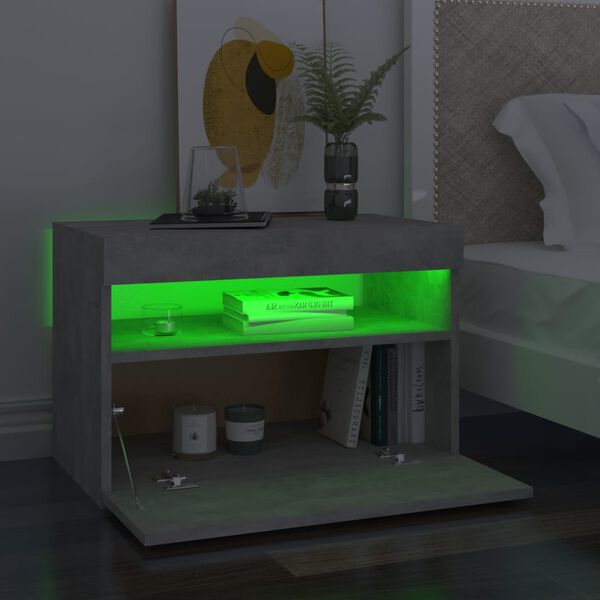 vidaXL öökapid ja LED-tuled 2 tk, betoonhall, 60x35x40 cm