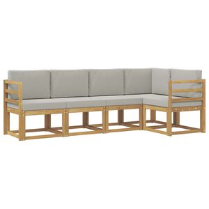 vidaXL V&auml;li diivanikomplekt padjaga 5 pcs Valge ja helehall