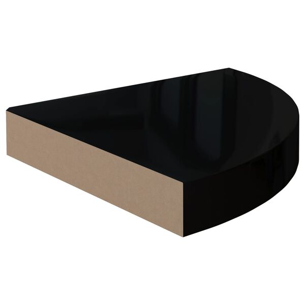 vidaXL nurgariiulid, 2 tk, k&otilde;rgl&auml;ikega must, 25 x 25 x 3,8 cm MDF