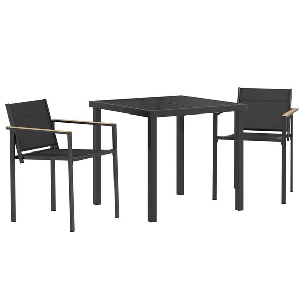 vidaXL V&auml;lis m&ouml;&ouml;bli komplekt 3 pcs Must ja Anthracite 80 x 80 x 73 cm