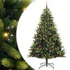 vidaXL Tehis hingedega j&otilde;ulupuu 300 LED-iga Roheline 210 cm PVC ja PE