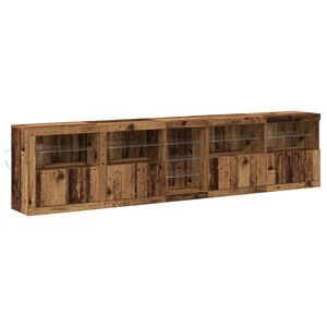 vidaXL LED Kummuti Vana puit 283 x 37 x 67 cm Tehispuit
