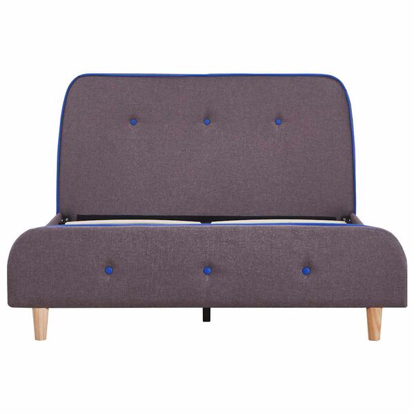 vidaXL voodiraam ilma madratsiga, pruunikashallist, kangas, 120x190 cm