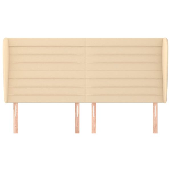 vidaXL voodipeats servadega, kreemjas, 183x23x118/128 cm, kangas