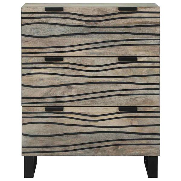 vidaXL Kõide sahtliga Valge 60 x 33.5 x 75 cm Mangopuit