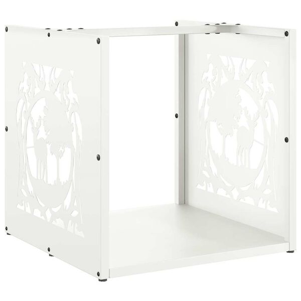 vidaXL k&uuml;ttepuude rest, valge, 40x40x40 cm, k&uuml;lmvaltsitud teras