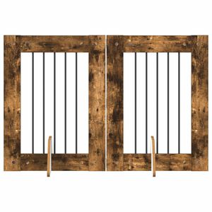 vidaXL Koerav&auml;rav koos aluspuudega 2 pcs Suitsutatud tamm 60 x 80 cm