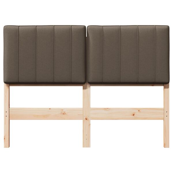 vidaXL Polsterdatud voodiots peaga Pruun ja taupe 120 cm Tahke m&auml;nd