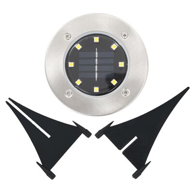 vidaXL päikesepatareidega maapinnavalgustid, 8 tk LED-tuled, valge
