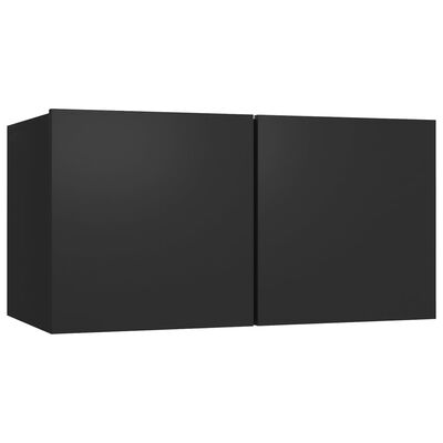 vidaXL 7-osaline telerikappide komplekt, must, puitlaastplaat