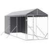 vidaXL katusega koeraaedik, h&otilde;bedane, 2x6x2,5 m, tsingitud teras