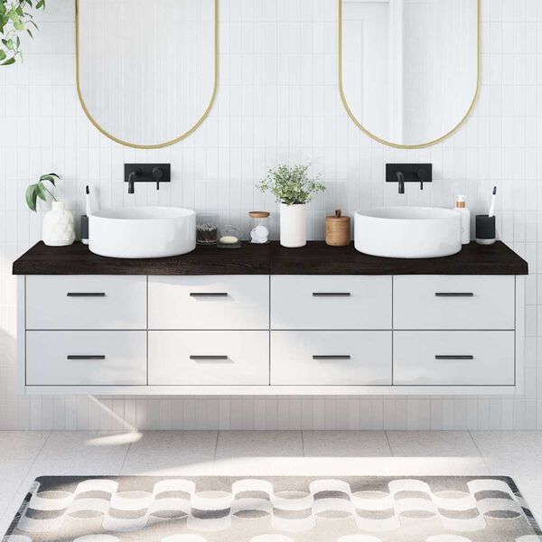 vidaXL vannitoa tasapind, tumepruun, 200x50x(2-6)cm t&ouml;&ouml;deldud t&auml;ispuit