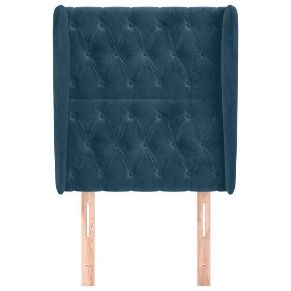 vidaXL voodipeats servadega, tumesinine, 83x23x118/88 cm, samet