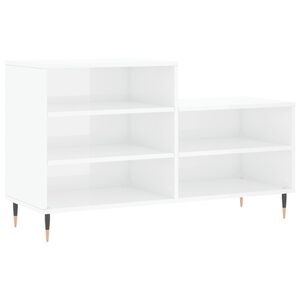 vidaXL jalatsikapp, k&otilde;rgl&auml;ikega valge, 102x36x60 cm, tehispuit