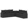 vidaXL Diivanikomplekt 7 pcs Must Pol&uuml; rattan ja teras