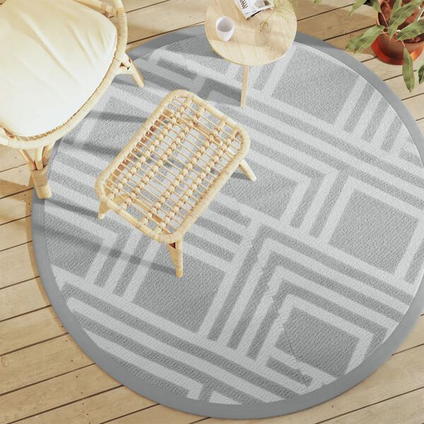 vidaXL õuevaip, ARAKIL hall, Ø160 cm, PP