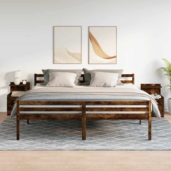 vidaXL &ouml;&ouml;kapid 2 tk 2 sahtliga, suitsutatud tamm, 40 x 36,5 x 62 cm