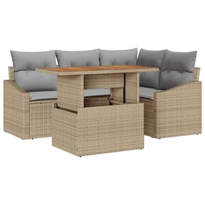 vidaXL Aia s&ouml;&ouml;gilaudade komplekt padjaga 5 pcs Beež ja hall
