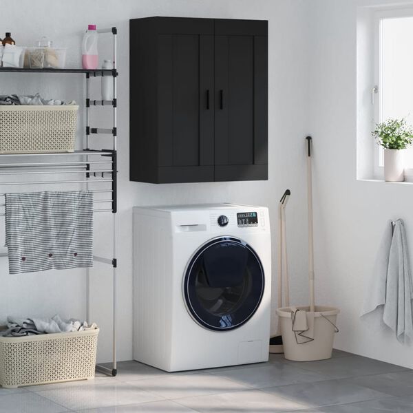 vidaXL seinakapp, must, 69,5 x 34 x 90 cm, tehispuit