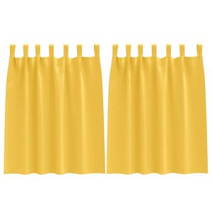 vidaXL Kardinad r&otilde;ngastega 2 pcs Kollane sinep 140 x 140 cm Pol&uuml;ester